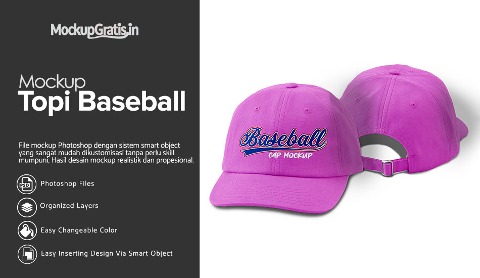 Mockup Topi Baseball Custom 01 Gratis