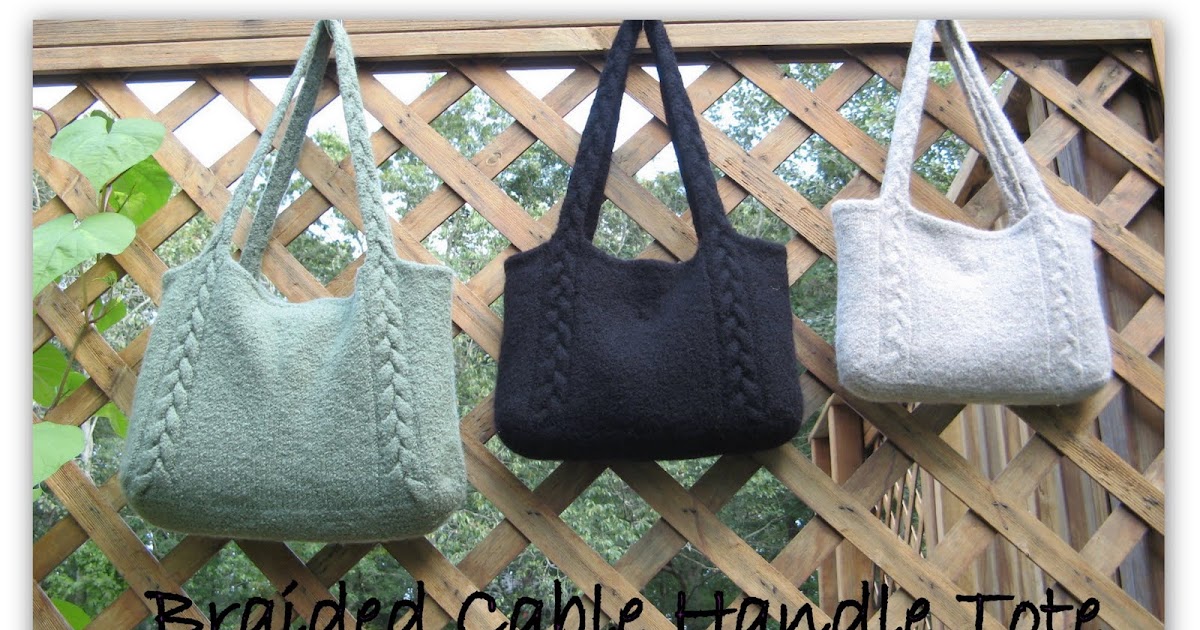 Knitting in my Backyarn Braided Cable Handle Tote A Free