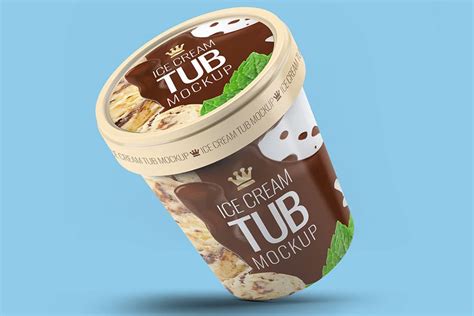Ice Cream Tub Mockup Psd